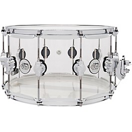 DW Design Series Acrylic Snare Drum With Chrome ... DW Design Series Acrylic Snare Drum With Chrome Hardware 14 x 8 in. Clear