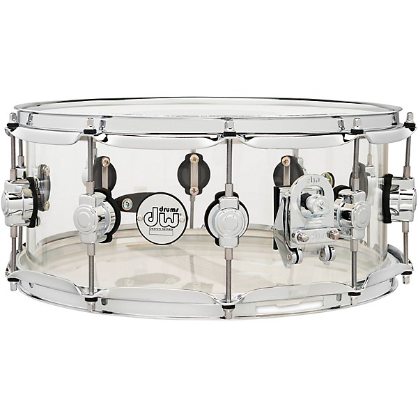 DW Design Series Acrylic Snare Drum With Chrome Hardware 14 x 6 in. Clear