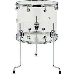 Open Box DW Design Series Acrylic Floor Tom with Chrome Hardware Level 1 18 x 16 in. Clear