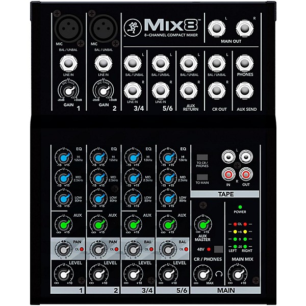Open Box Mackie Mix8 8-Channel Compact Mixer Level 1