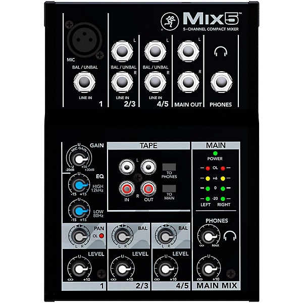 Open Box Mackie Mix5 5-Channel Compact Mixer Level 1