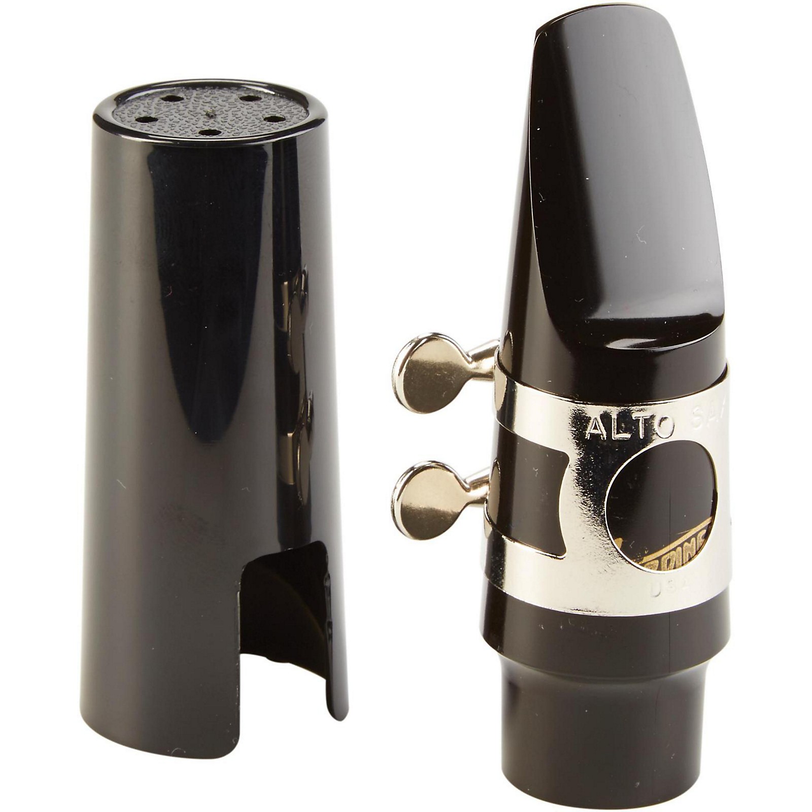 Dilwe Sax Mouthpiece kit, Tenor Sax Saxophone ABS Mouthpiece with Cap Metal  Buckle Reed Pads Musical Instruments