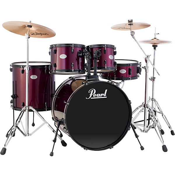 Pearl Soundcheck 5-Piece Drumset with Cymbals and Hardware Red