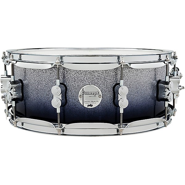 PDP by DW Concept Maple Series Snare Drum Silver to Black Sparkle Fade 5.5x14