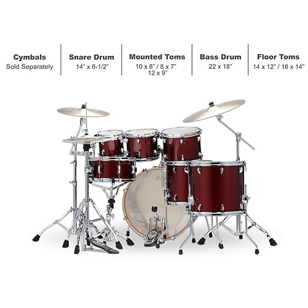TAMA Superstar Classic 7-Piece Shell Pack Dark Red Sparkle
