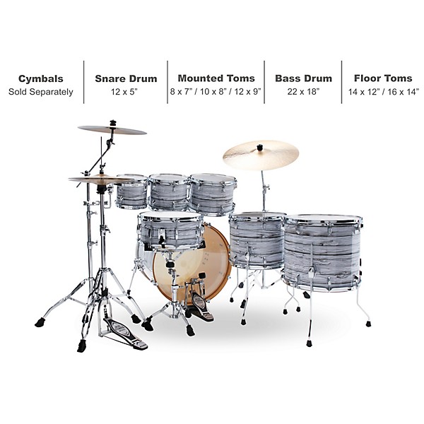 TAMA Superstar Classic 7-Piece Shell Pack Ice Ash Wrap