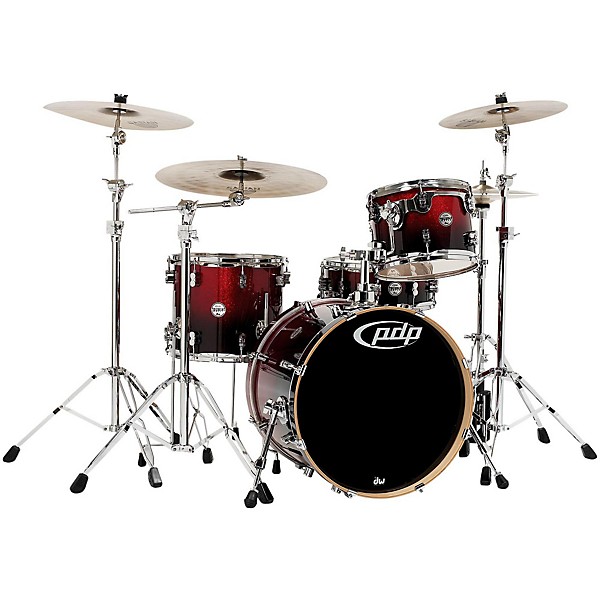PDP by DW Concept Maple 4-Piece Shell Pack Red To Black Fade