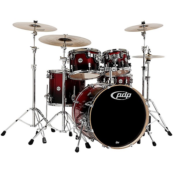 PDP by DW Concept Birch 5-Piece Shell Pack Cherry to Black Fade