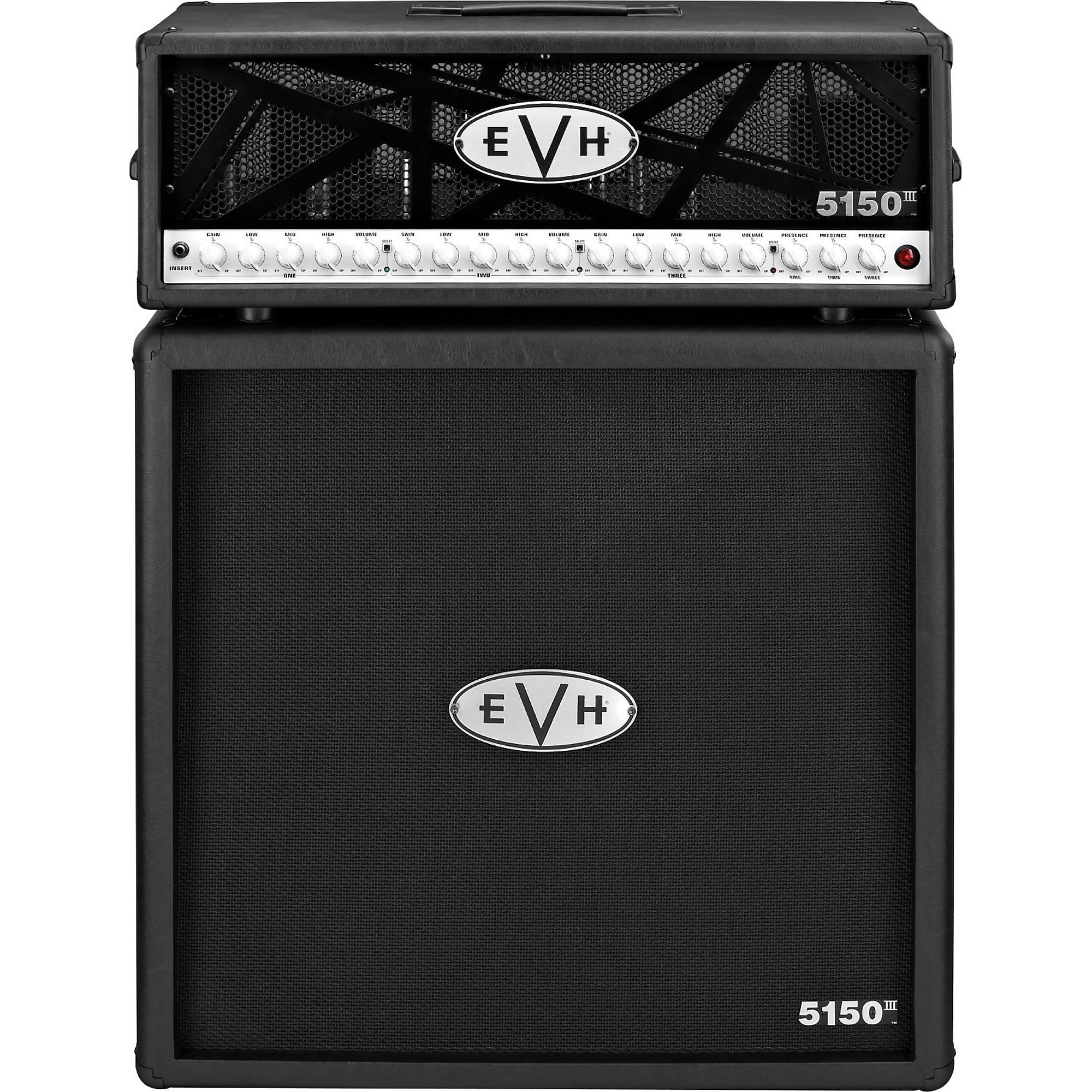 EVH 5150III 100W Guitar Tube Head, Black With 5150III 4x12 Guitar