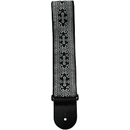 Perri's Premium Jaq... Perri's Premium Jaquard Weaved on Webbing Backing Guitar Strap Silver Metallic Brocade Crosses 2.5 in.