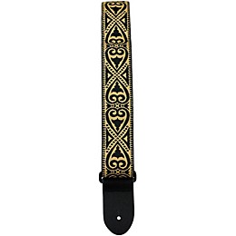 Perri's Premium Jaquard Weaved on Webbing Backing Guitar Strap Gold Tribal 2 in.