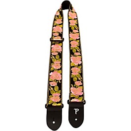 Perri's Premium Jaquard Weaved on Webbing B... Perri's Premium Jaquard Weaved on Webbing Backing Guitar Strap Pink Rose 2 in.