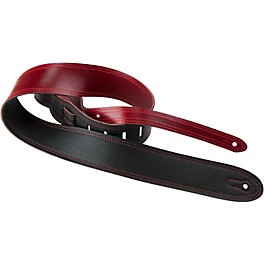 Perri's 2" Italian Leather Reversable Guitar Strap Black/Cherry Red