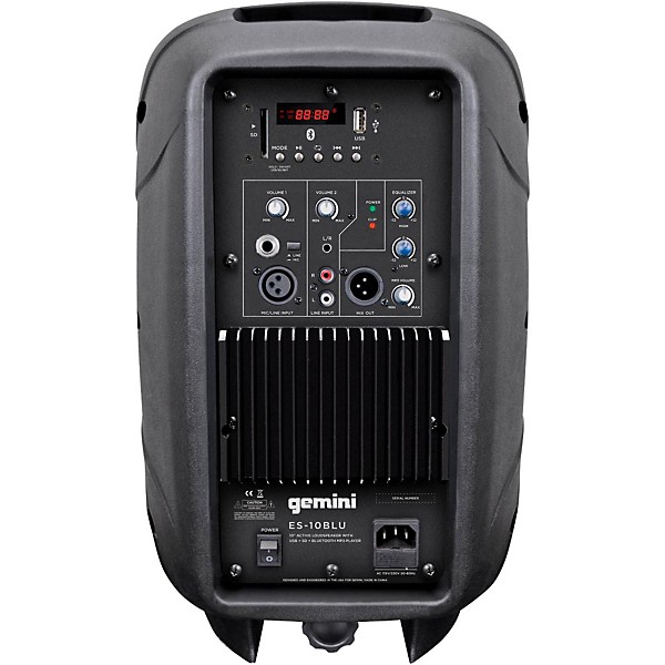 Gemini ES-10BLU Active 10" Class-AB Bluetooth Loudspeaker