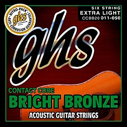 GHS Contact Core Bright Bronze Medium Acoustic Guitar Strings (11-50)