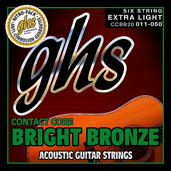 GHS Contact Core Bright Bronze Medium Acoustic Guitar Strings (11-50)