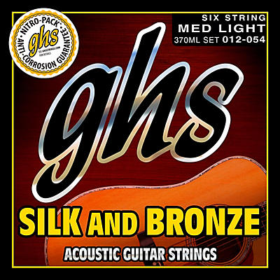 Ghs Silk/Phospor Bronze Medium Light Acoustic Guitar Strings (12-54) for sale