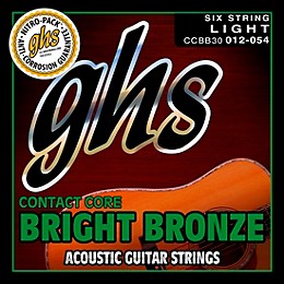 GHS Contact Core Bright Bronze Light Acoustic Guitar Strings (12-54)