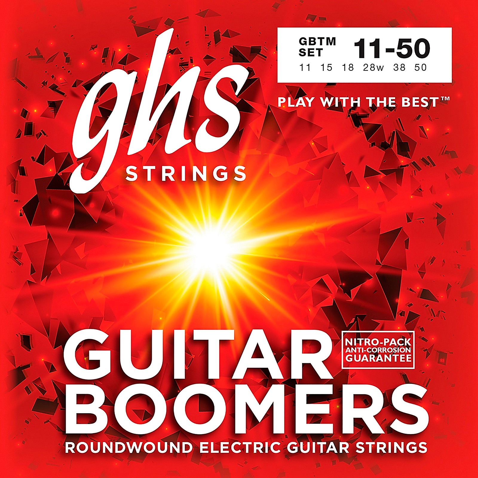 GHS Boomer Electric Guitar Strings Medium 11 50 with 28 D and