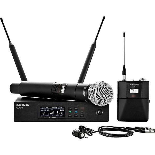 Shure Wireless Bodypack and Vocal Combo System with WL185 and SM58 Band H50
