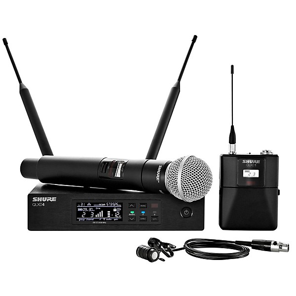 Shure Wireless Bodypack and Vocal Combo System with WL185 and SM58 Band X52