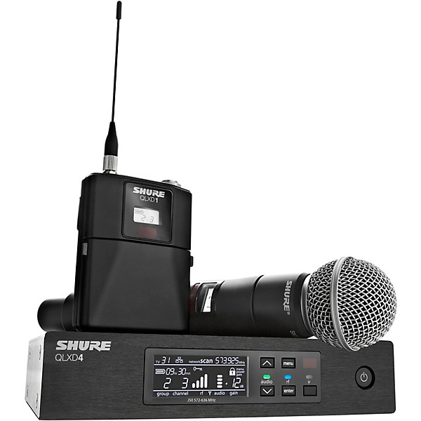 Shure Wireless Bodypack and Vocal Combo System with WL185 and SM58 Band J50A