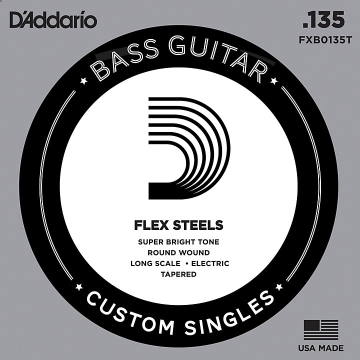 D'Addario FlexSteel Long Scale Tapered Single Bass Guitar String (.135) Guitar Center