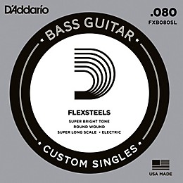 D'Addario FlexSteels Super Long Scale Bass Guitar Single String (.080)