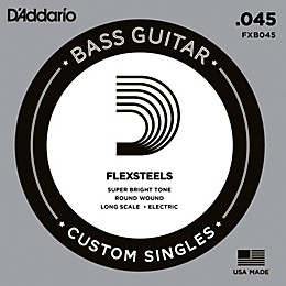 D'Addario FlexSteels Long Scale Bass Guitar Single String (.045)