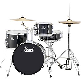 Pearl Roadshow 4-Piece Jazz Drum Set Aqua Blue Glitter Pearl Roadshow 4-Piece Jazz Drum Set Jet Black