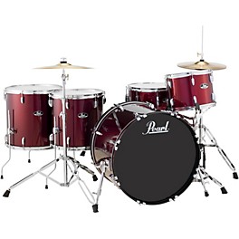 Pearl Roadshow 5-Piece Rock Drum Set Jet Black Pearl Roadshow 5-Piece Rock Drum Set Wine Red