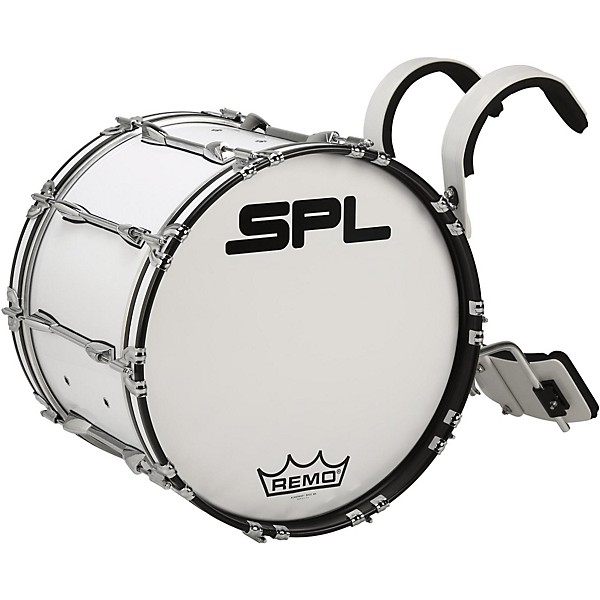 Open Box Sound Percussion Labs Birch Marching Bass Drum with Carrier Level 1 20 x 14 White