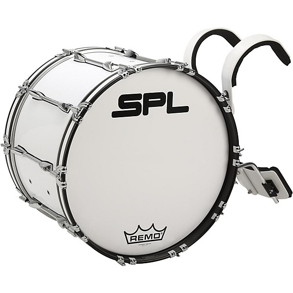 Sound Percussion Labs Birch Marching Bass Drum with Carrier 26 x 14 in. White