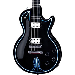 Gibson Les Paul Studio Hot Rod Electric Guitar Ebony with Blue and White Pinstripe