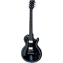 Gibson Les Paul Studio Hot Rod Electric Guitar Ebony with Blue and White Pinstripe
