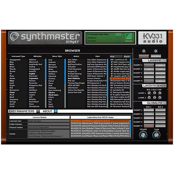 KV331 Audio SynthMaster Player Software Download