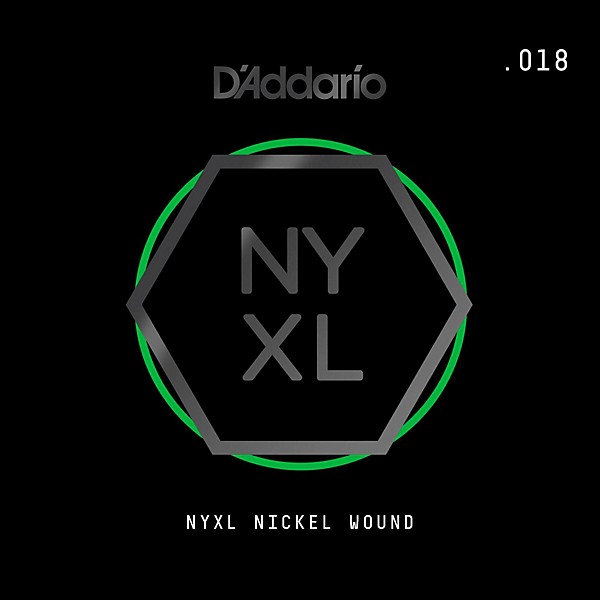 D'Addario NYNW018 NYXL Nickel Wound Electric Guitar Single String, .018