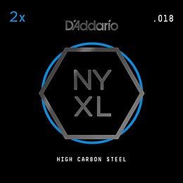 D'Addario NYPL018 Plain Steel Guitar Strings 2-Pack, .018