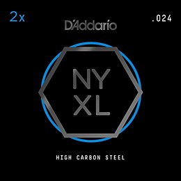 D'Addario NYPL024 Plain Steel Guitar Strings 2-Pack, .024