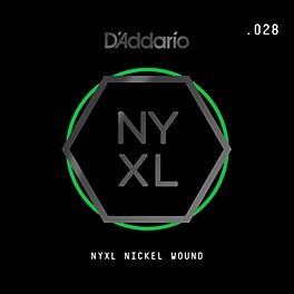 D'Addario NYNW028 NYXL Nickel Wound Electric Guitar Single String, .028