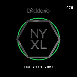 D'Addario NYNW070 NYXL Nickel Wound Electric Guitar Single String, .070