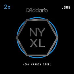 D'Addario NYPL009 Plain Steel Guitar Strings 2-Pack, .009