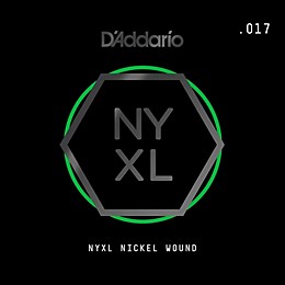 D'Addario NYNW017 NYXL Nickel Wound Electric Guitar Single String, .017