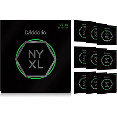 D'addario Nyxl0838 Extra Super Light 10-Pack Electric Guitar Strings for sale
