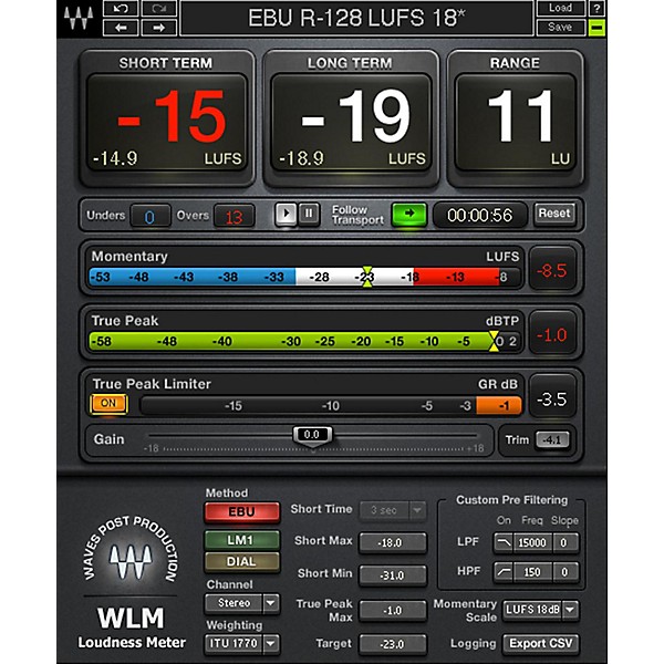 Waves WLM Plus Loudness Meter Native/TDM/SG Software Download