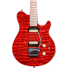 Sterling by Music Man AX4 Sub Series Flame Grain Image Electric Guitar Transparent Red