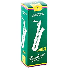 Vandoren JAVA Green Baritone Saxophone Reeds Strength ... Vandoren JAVA Green Baritone Saxophone Reeds Strength - 2, Box of 5