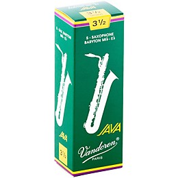 Vandoren JAVA Green Baritone Saxophone Reeds Strength - 3.5, Box of 5