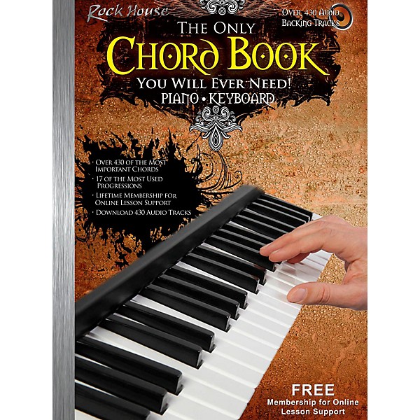 Rock House The Only Chord Book You Will Ever Need For Keyboard/Piano - Book/Audio Online