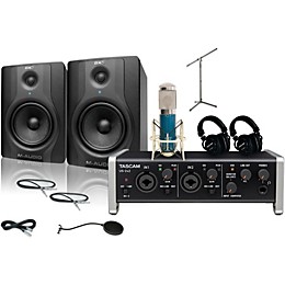 TASCAM US-2x2 MXL 4000 and M Audio BX8 Recording Package 2
